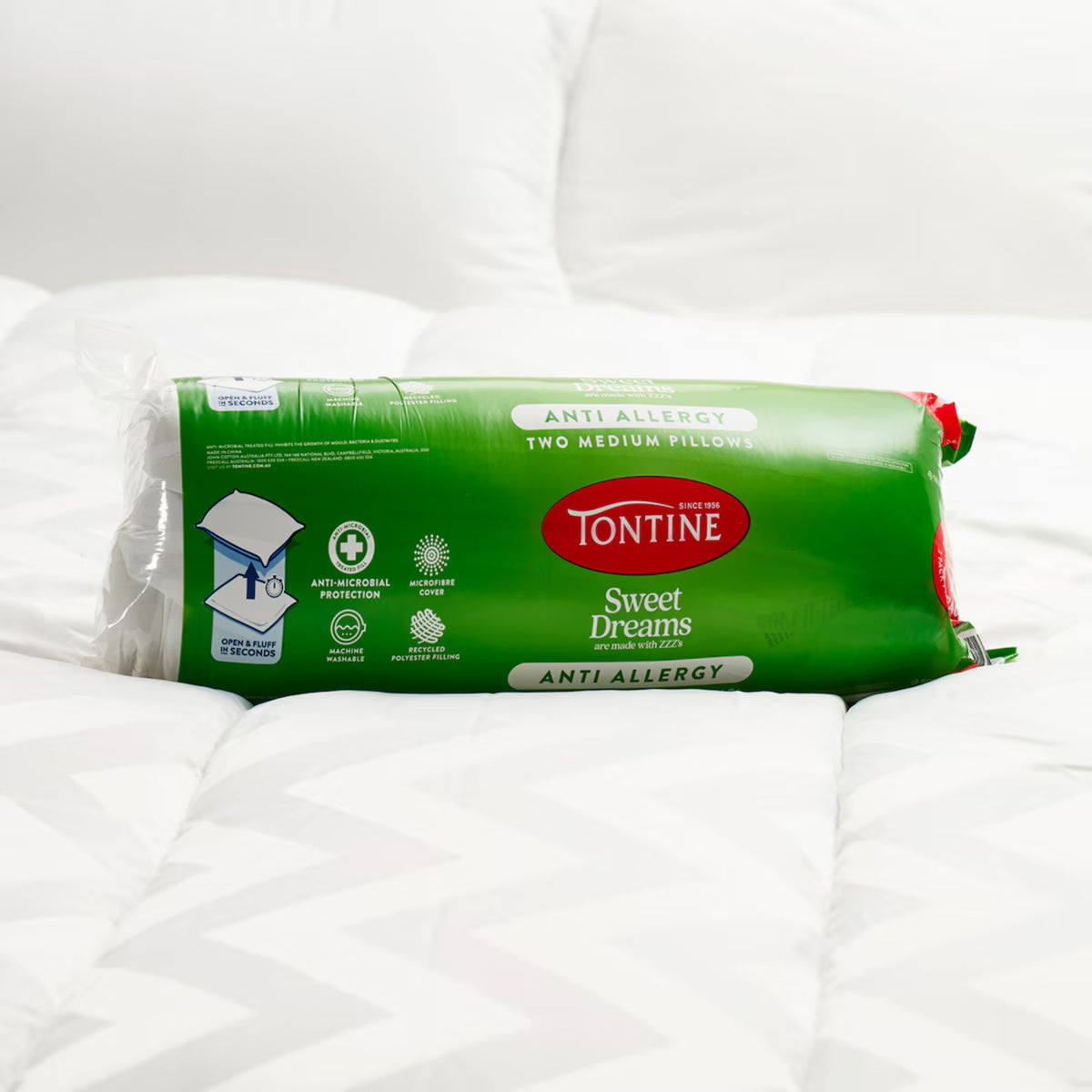 Sweet Dreams Anti Allergy Rolled Pillows 2 Pack – Medium