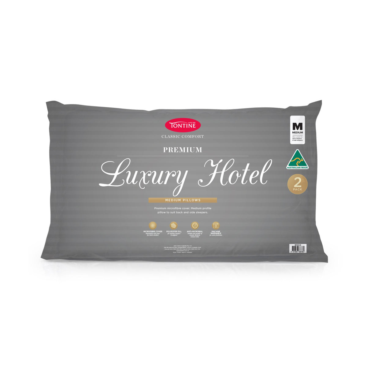Luxury Hotel Pillow 2 Pack - Medium
