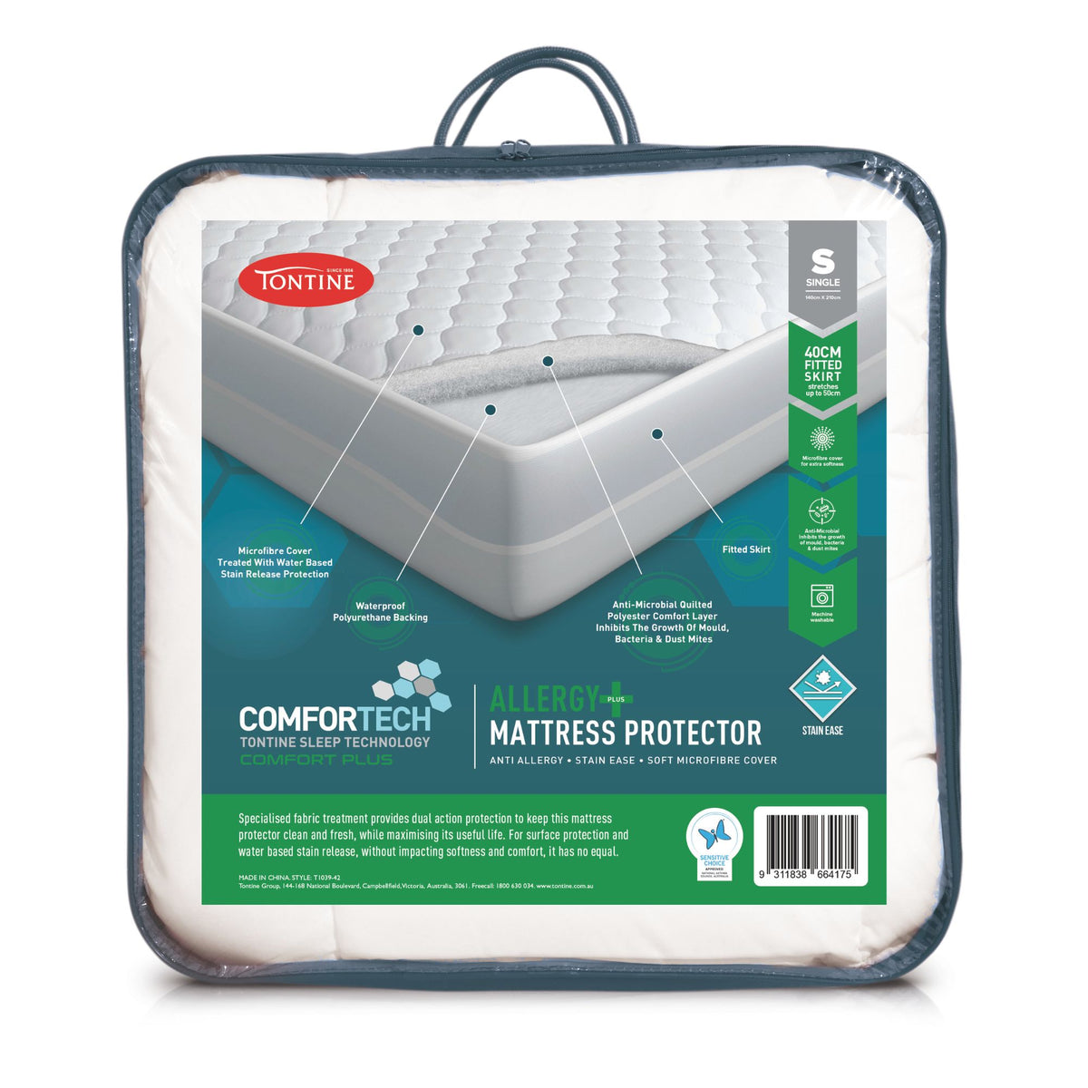 Comfortech Allergy Plus Stain Ease Mattress Protector