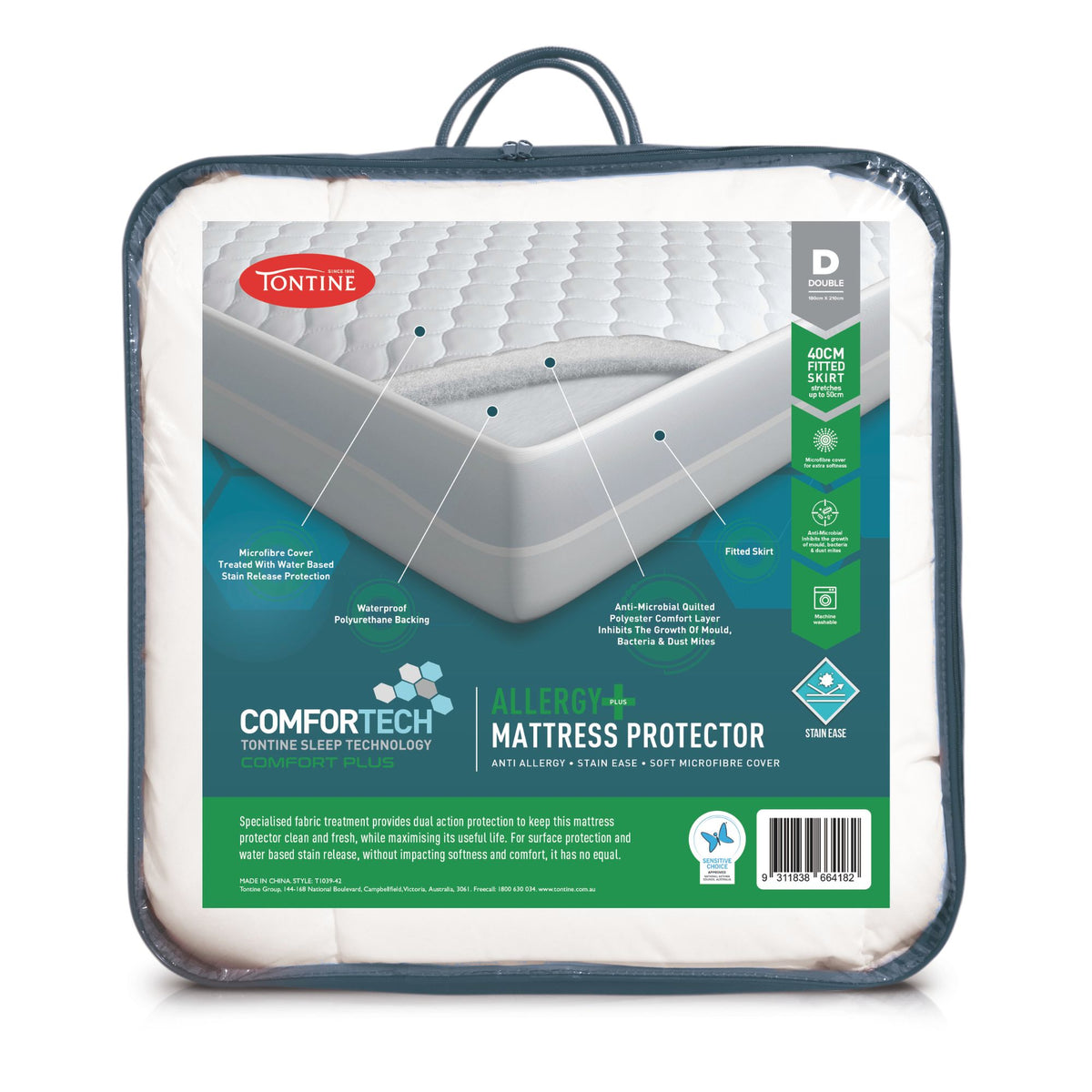 Comfortech Allergy Plus Stain Ease Mattress Protector