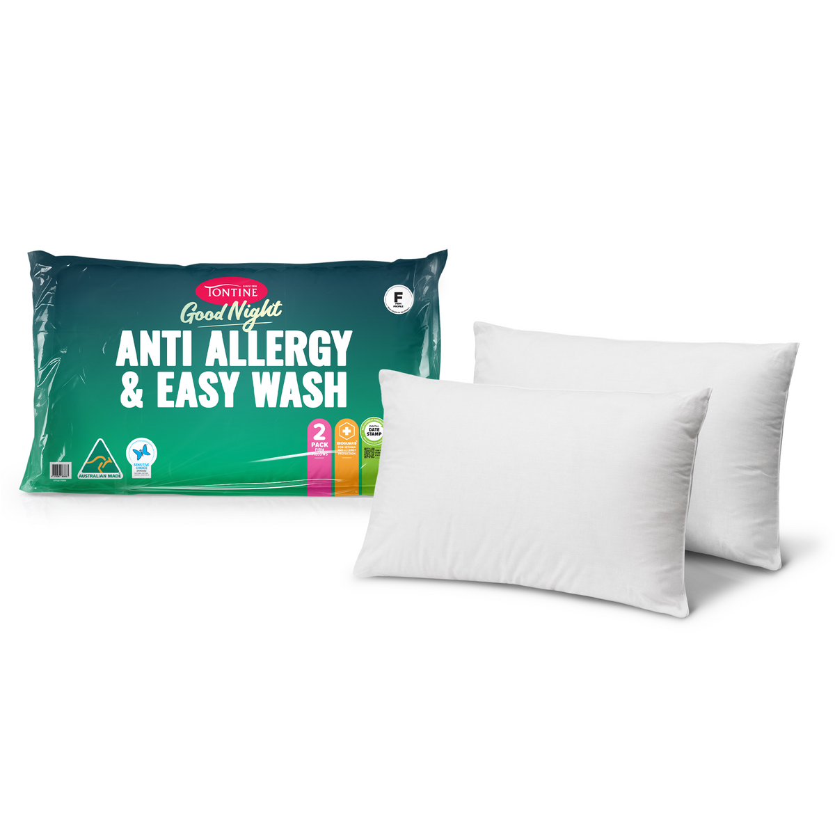 Good Night Anti Allergy & Easy Wash Pillow 2 Pack - Firm