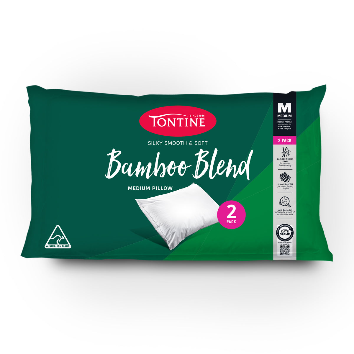 Bamboo Blend Pillows 2 Pack - Medium