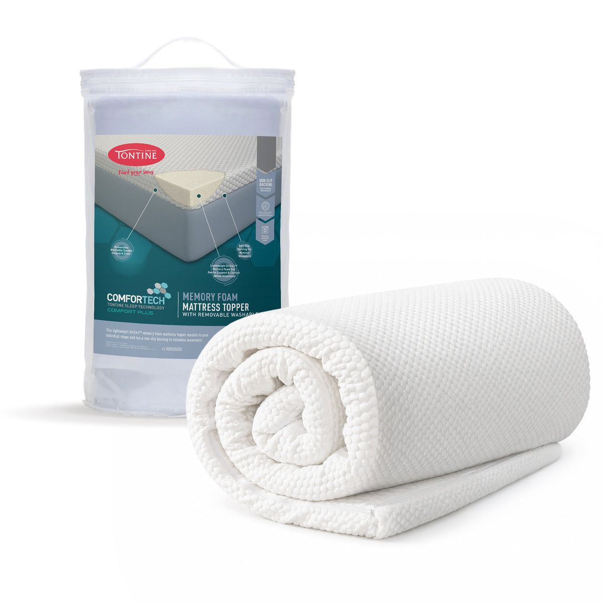 Pressure Relieving Memory Foam Mattress Topper
