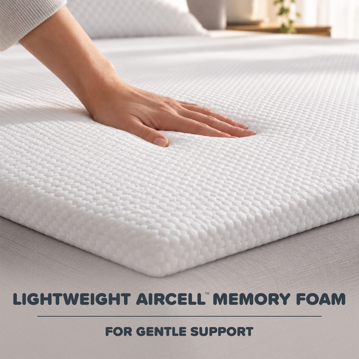 Pressure Relieving Memory Foam Mattress Topper