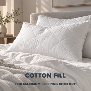 Comfortech Cotton Quilted Pillow Protector - 2 Pack
