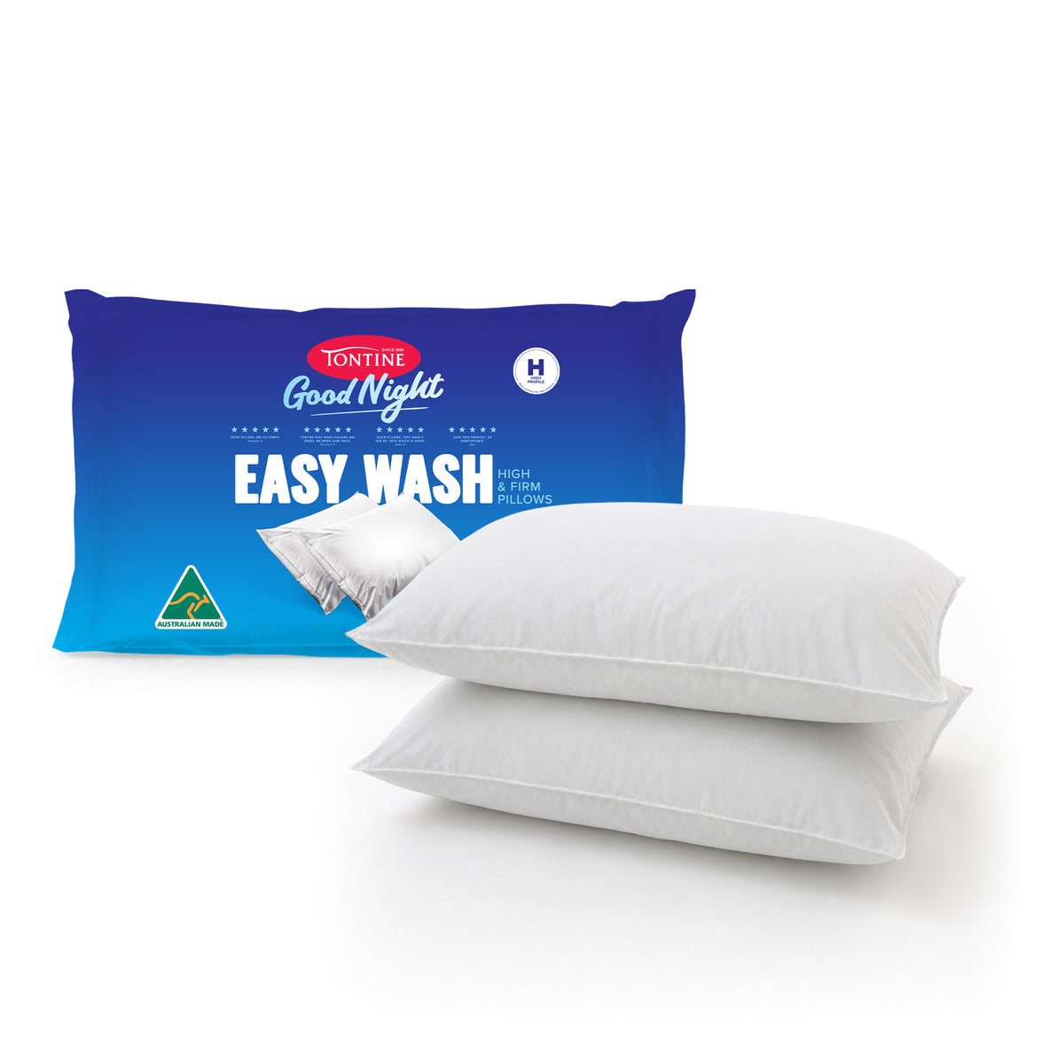 Good Night Easy Wash High & Firm Pillows 2 Pack