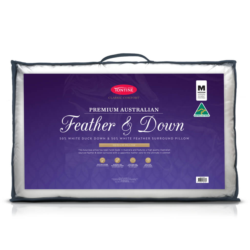 50/50 Australian Feather & Down Surround Pillow - Medium Profile