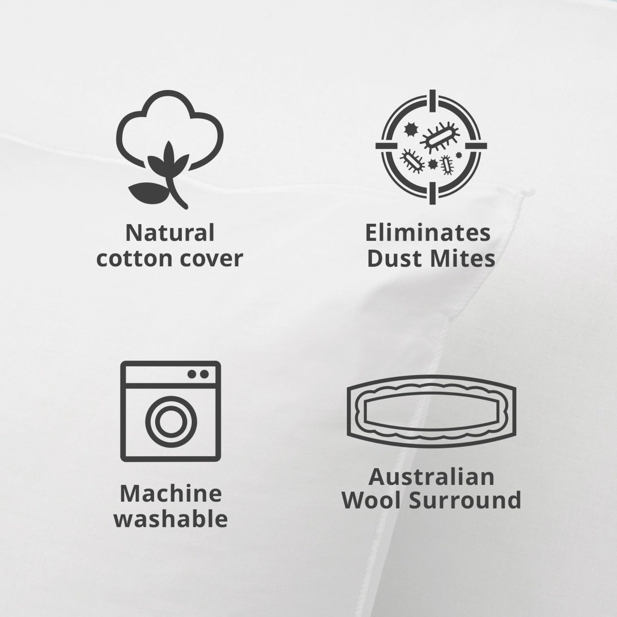 Australian Washable Wool Surround Medium Pillow