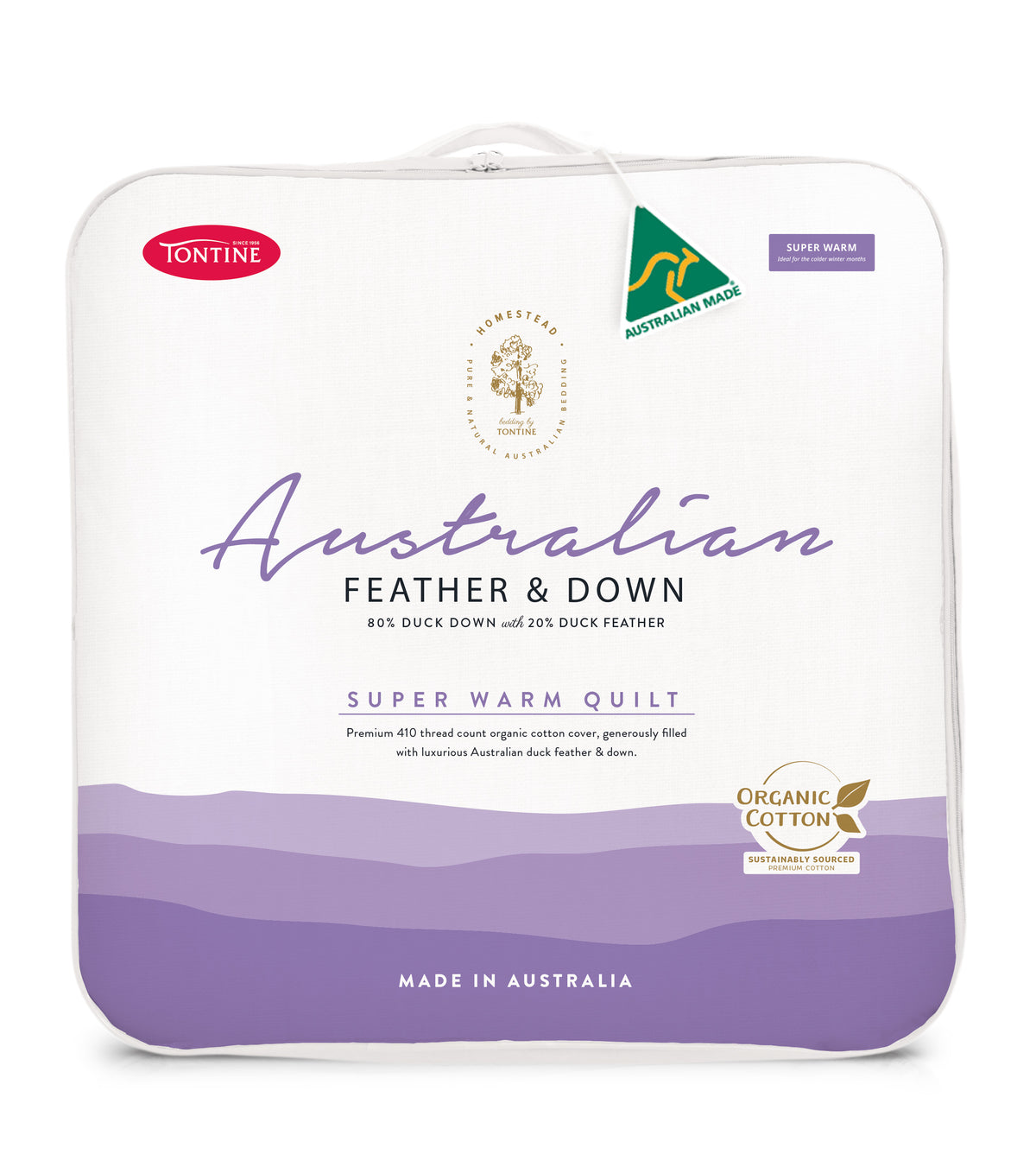 Homestead Australian Feather Down Quilt With Organic Cotton Cover - Super Warm