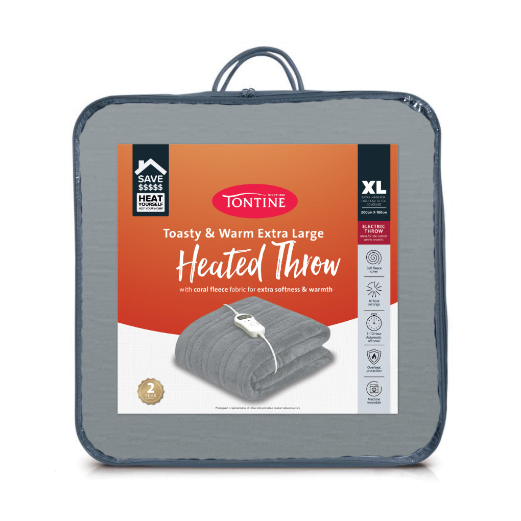 Extra Large Coral Fleece Heated Throw