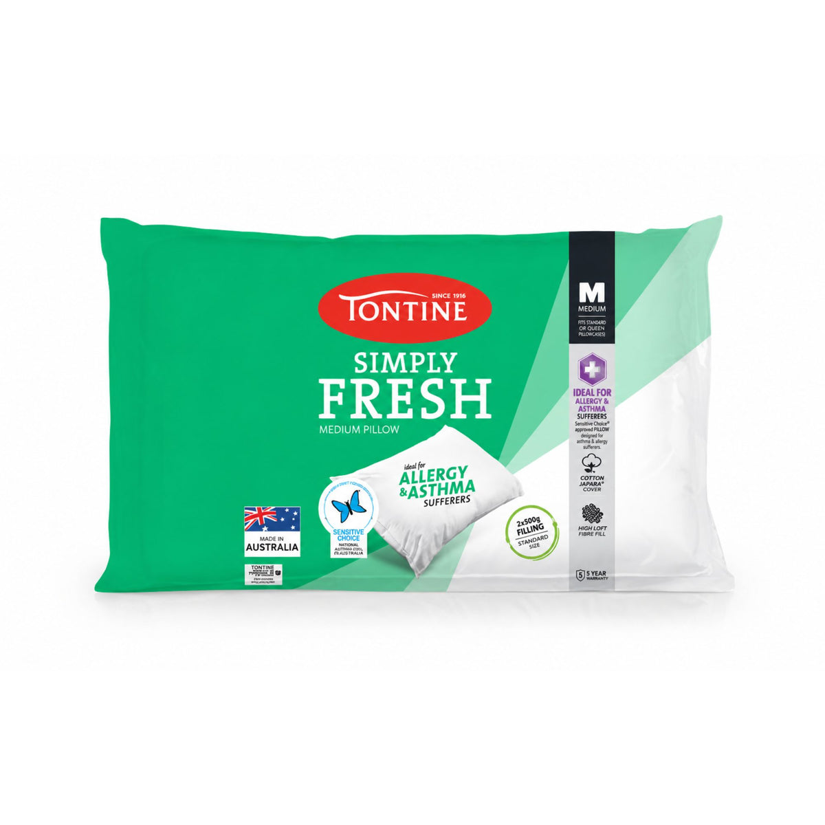 TONTINE Simply Fresh Natural Cotton Cover Pillow