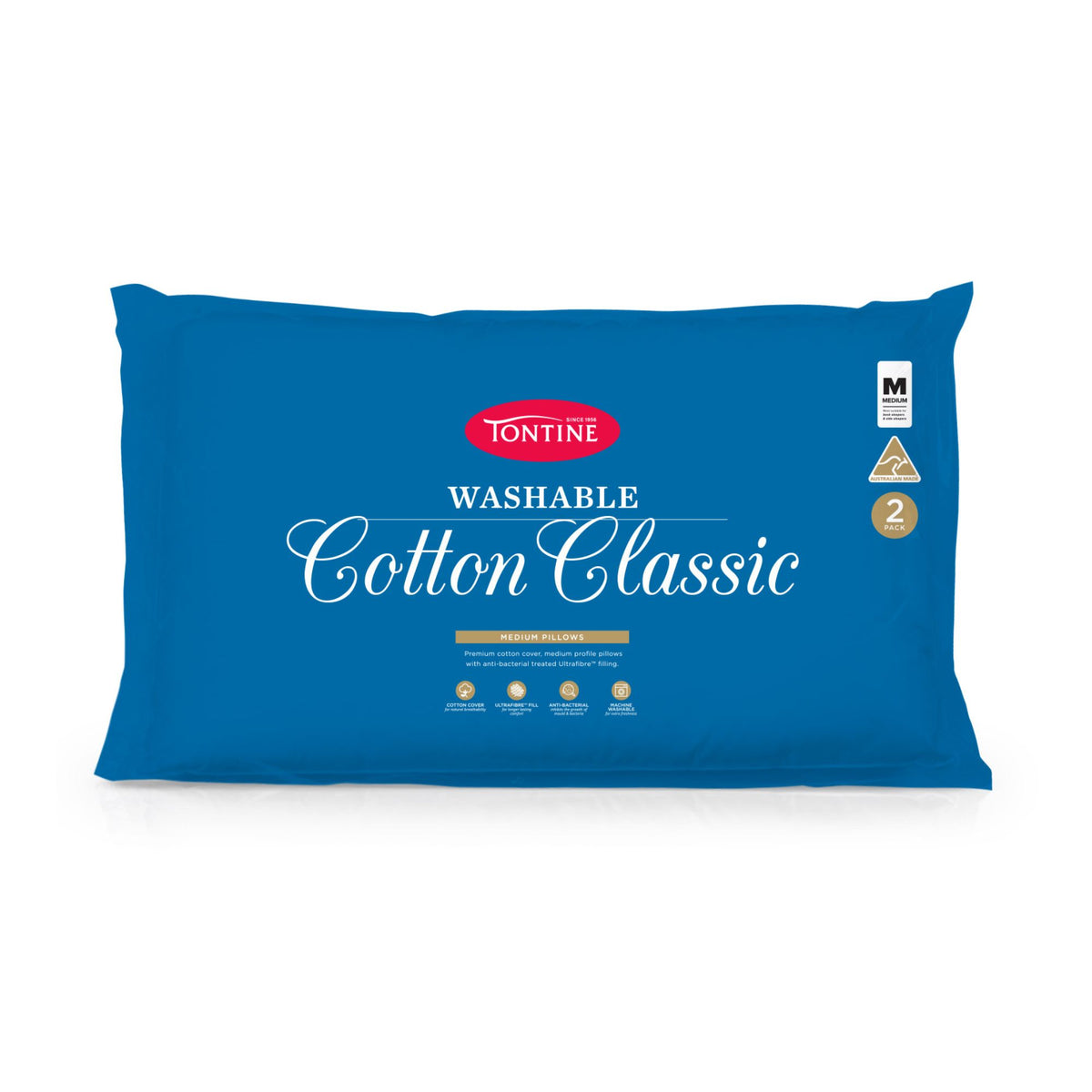 Cotton Cover Classic 2 Pack Pillow - Medium Firm