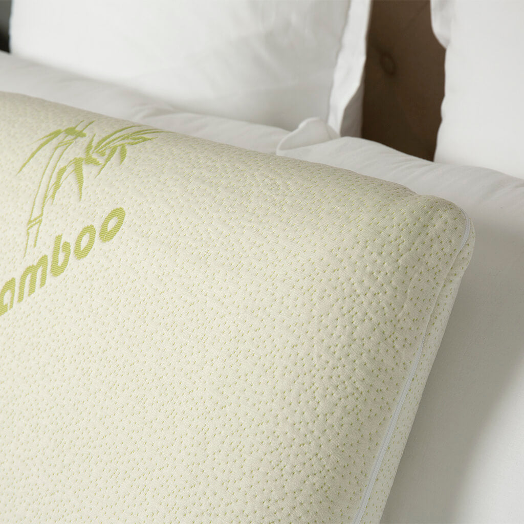 Comfortech Memory Foam Pillow with Bamboo Cover - Medium Height & Firm