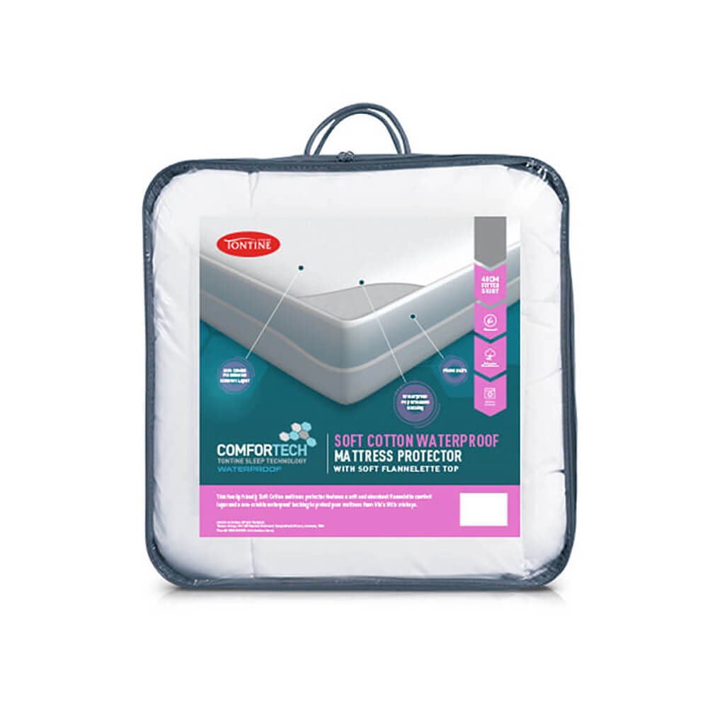 Comfortech Soft Cotton Waterproof Mattress Protector - Single
