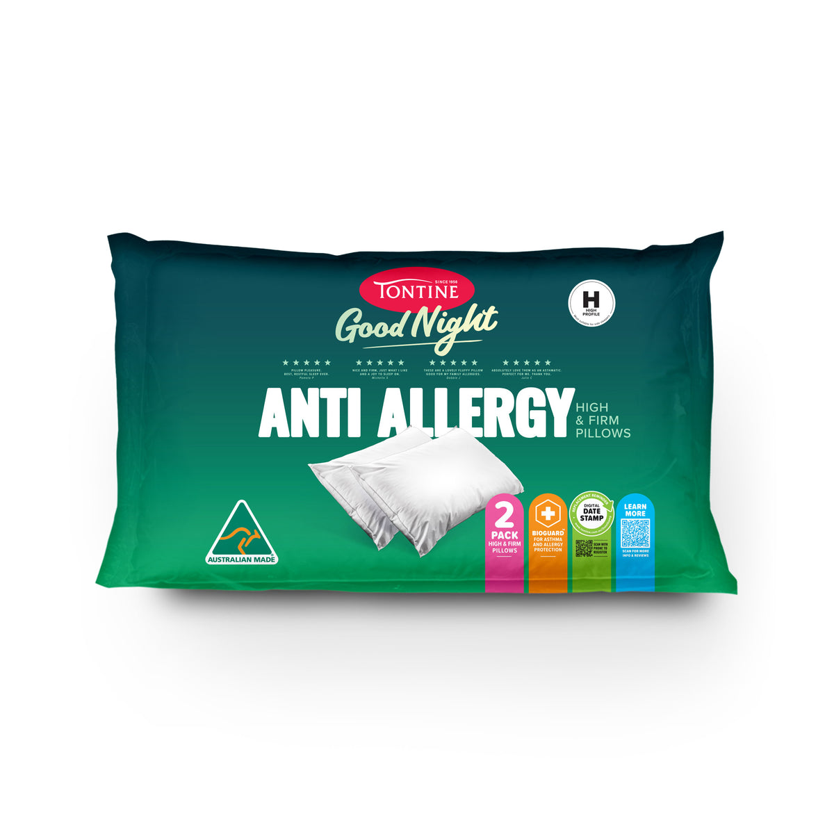 Good Night Allergy Sensitive Pillow 2 Pack - Firm