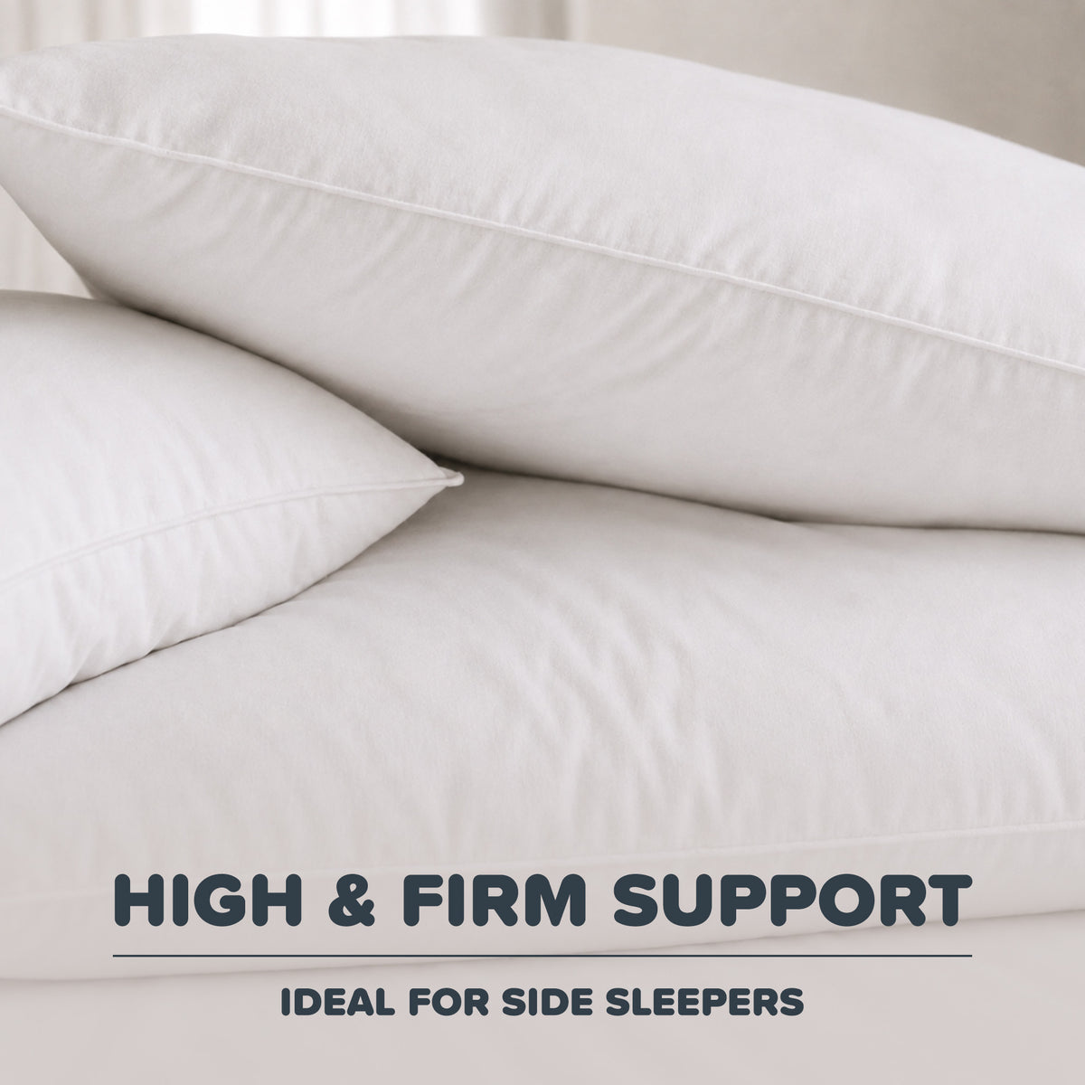 Easy Care High & Firm Pillows 2 Pack - Cotton Cover