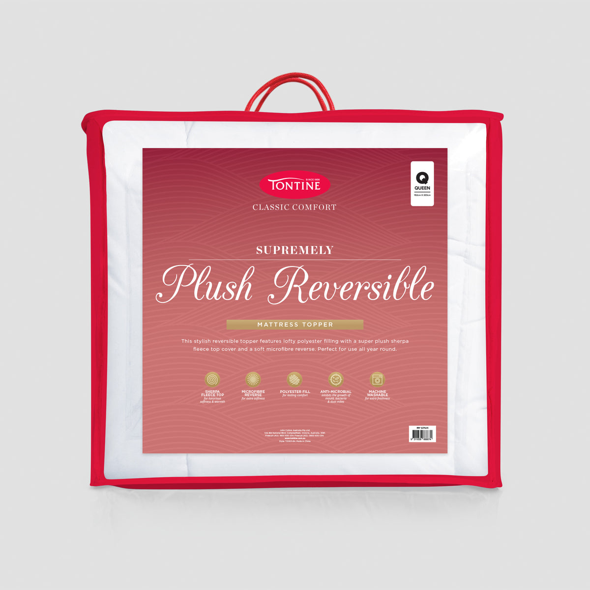 Tontine Class Comfort Plush Reversible Mattress Topper