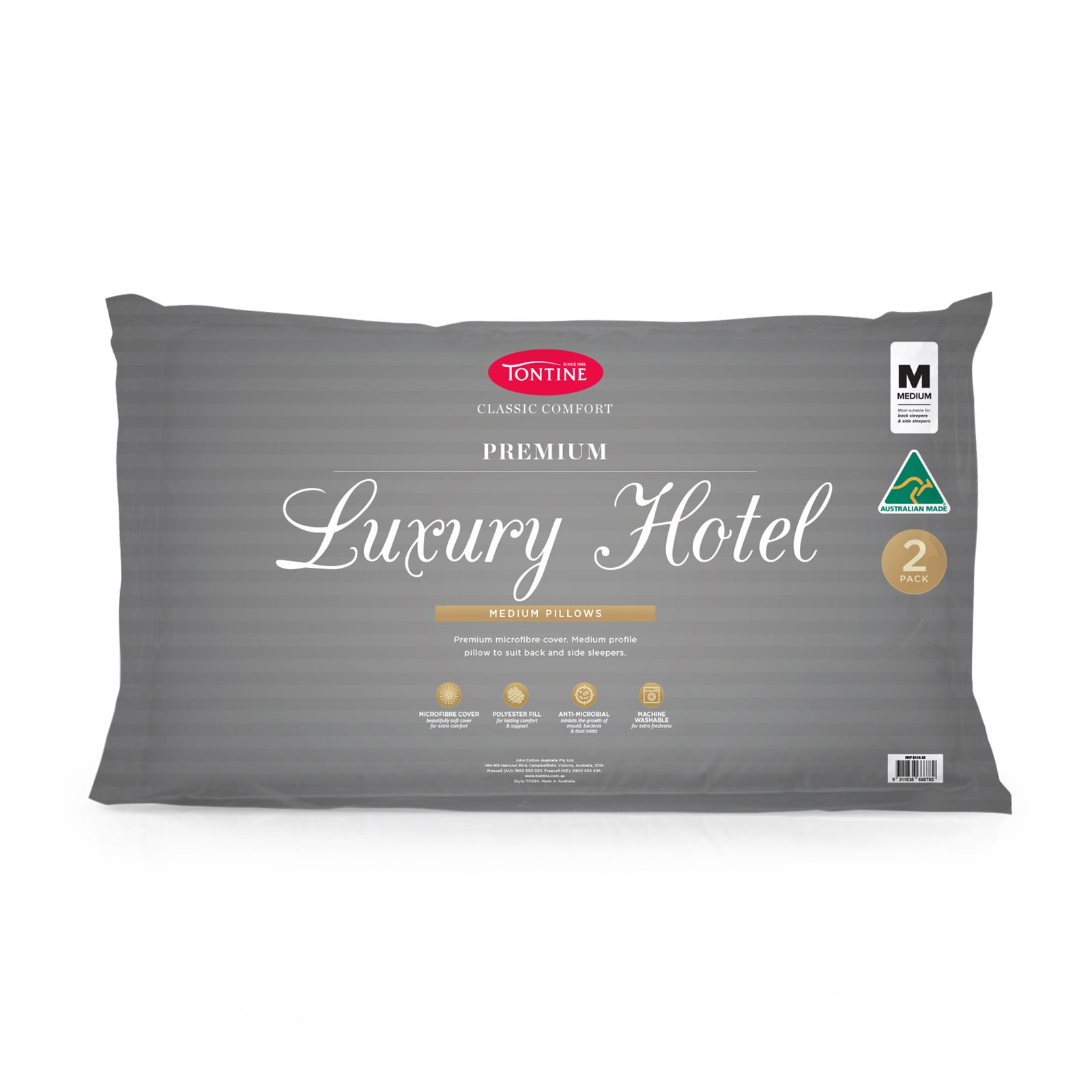 Luxury Hotel Pillow 2 Pack - Medium