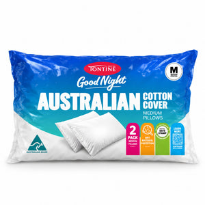 Good Night Australian Cotton Cover Pillows 2 Pack - Medium