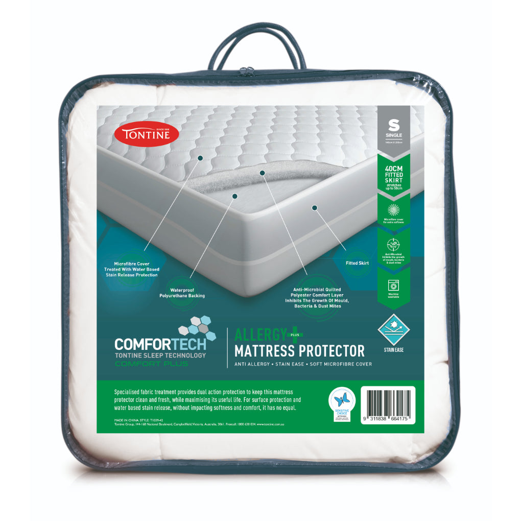 Comfortech Allergy Plus Stain Ease Mattress Protector - Tontine