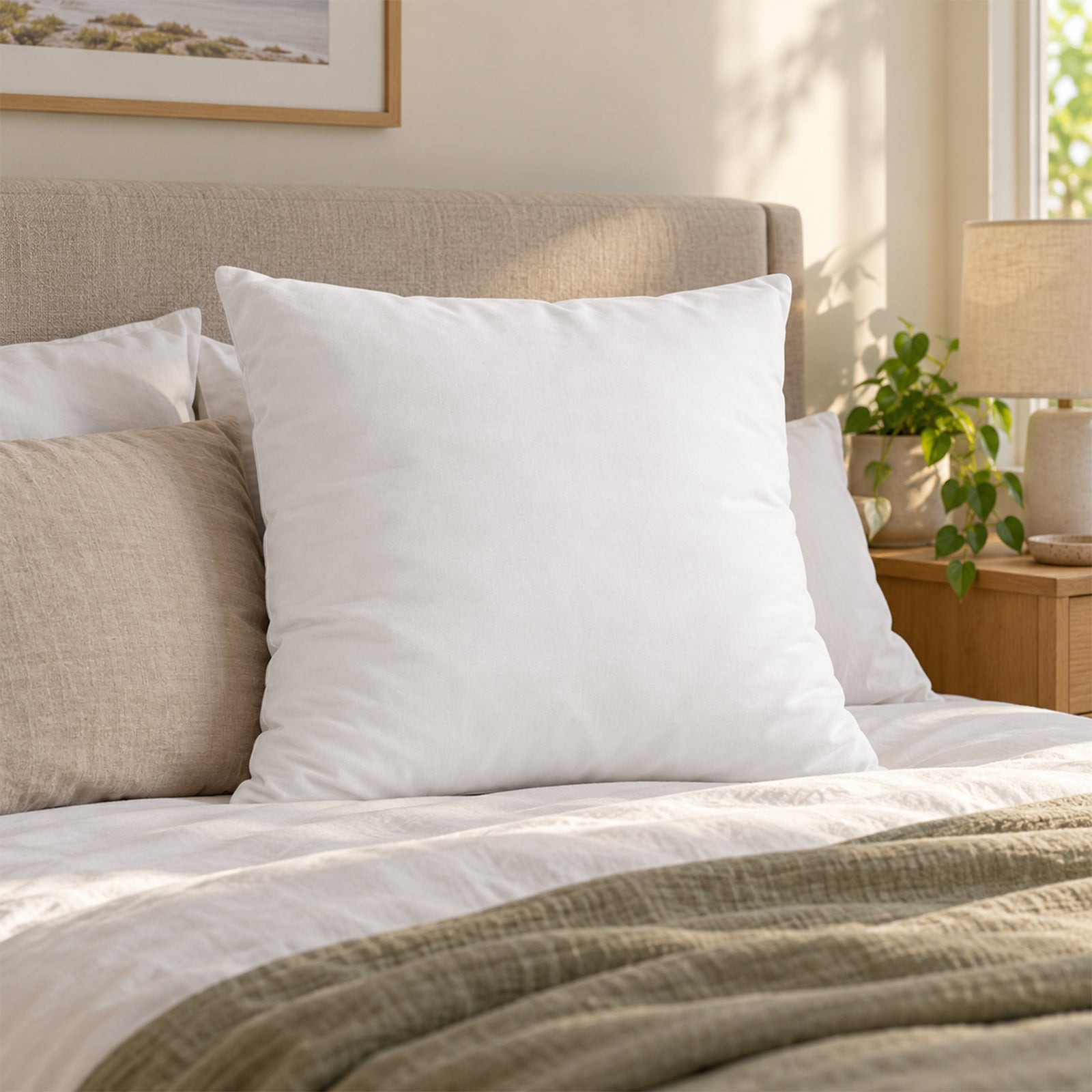 Easy Care High & Firm Euro Pillow - Cotton Cover