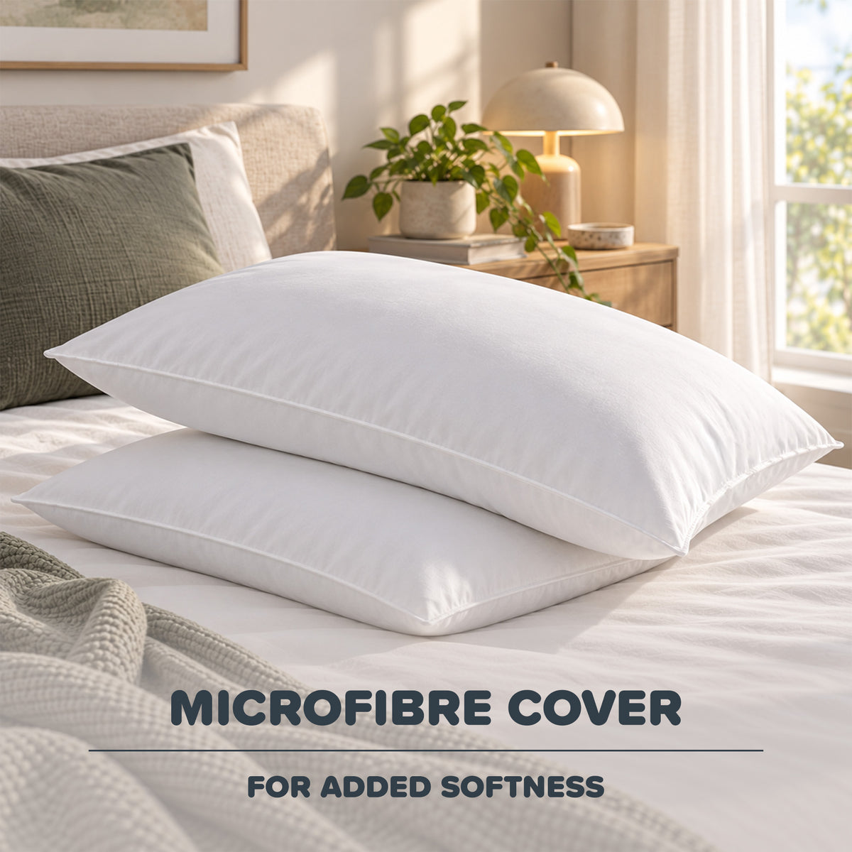 Quick Dry Easy Wash Anti-Allergy Firm Pillows 2 Pack