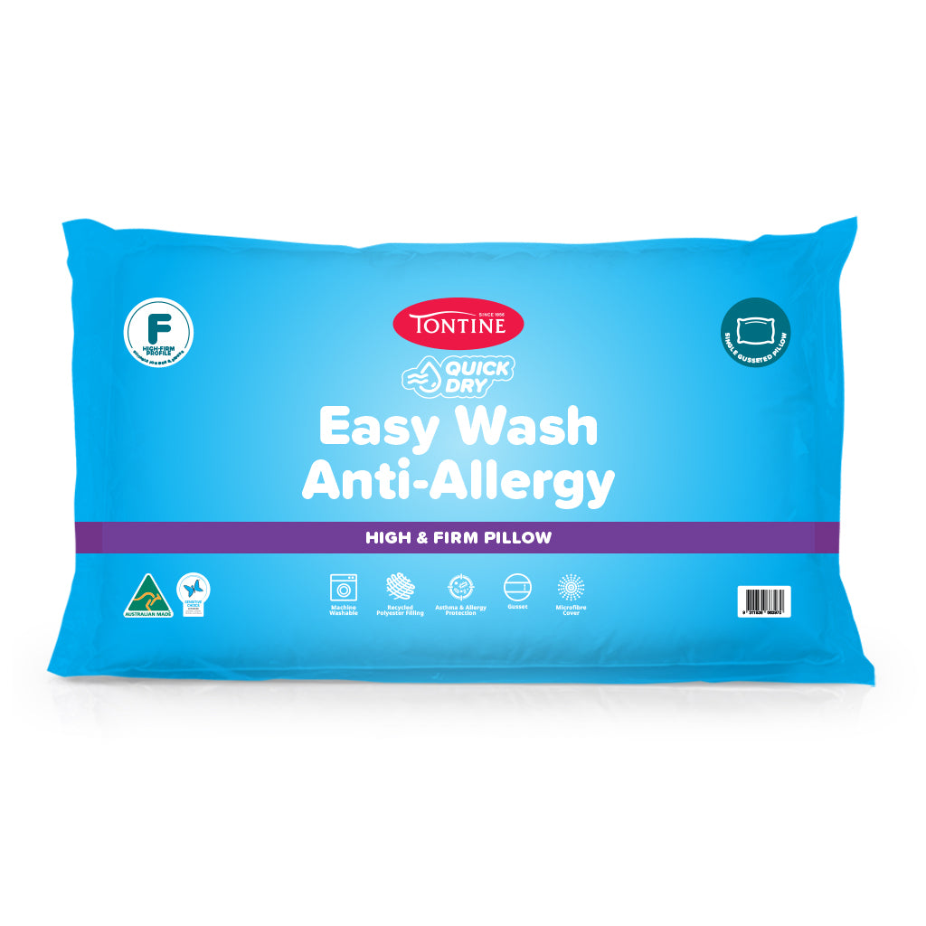 Quick Dry Easy Wash Anti Allergy High &amp; Firm Pillow