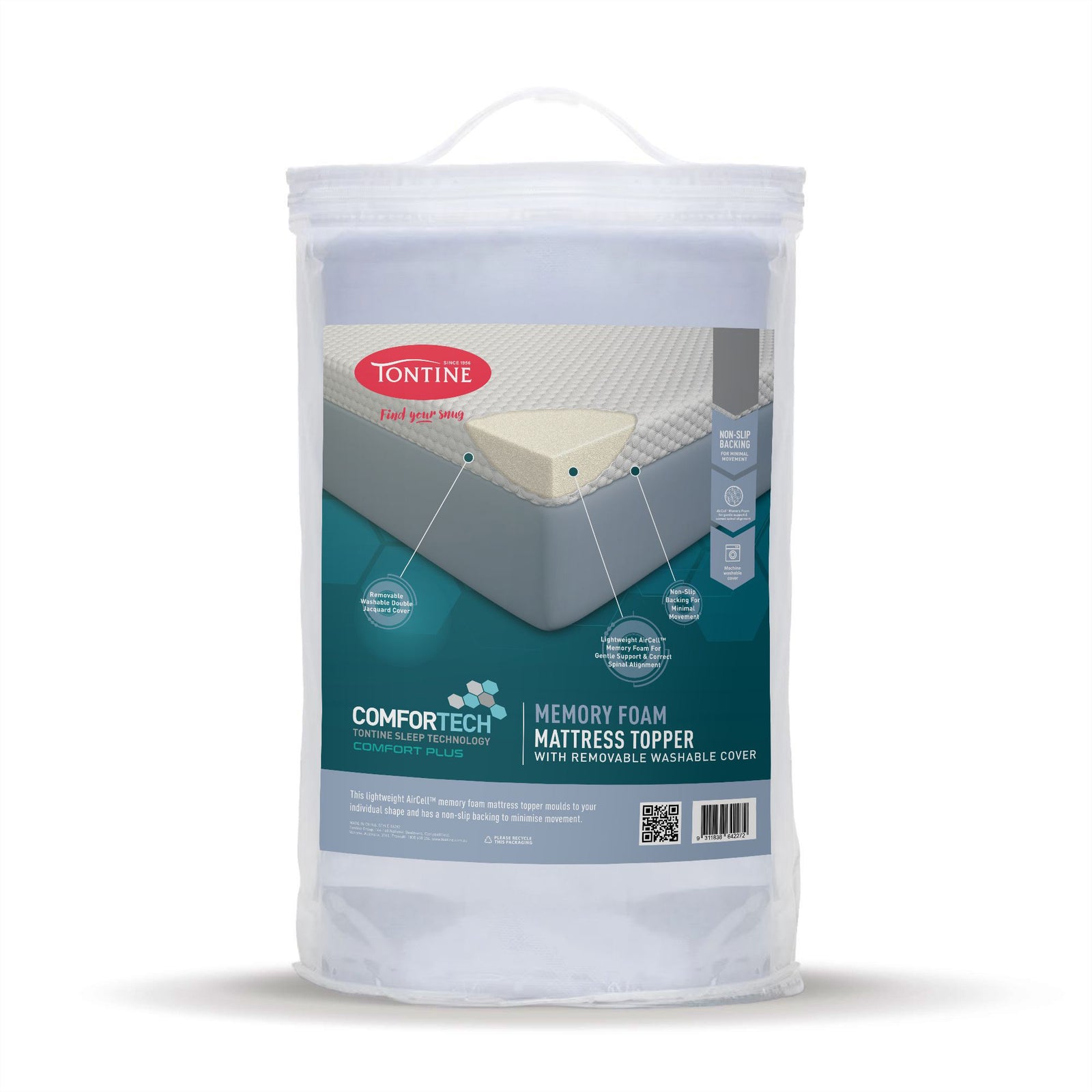 Pressure Relieving Memory Foam Mattress Topper