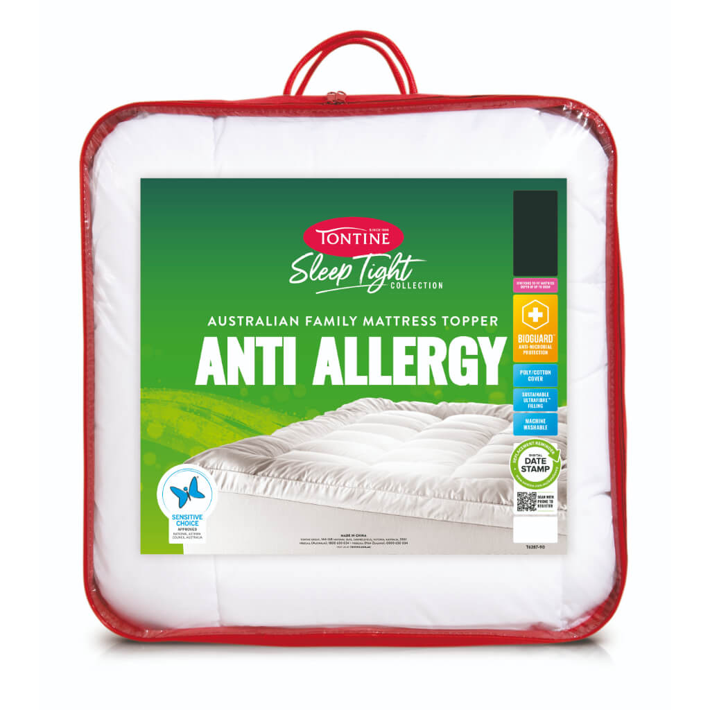 Tontine Comfortech Anti-Allergy Quilted Mattress Protector - Breathable, Hypoallergenic For King, Queen, Double, King Single, Single