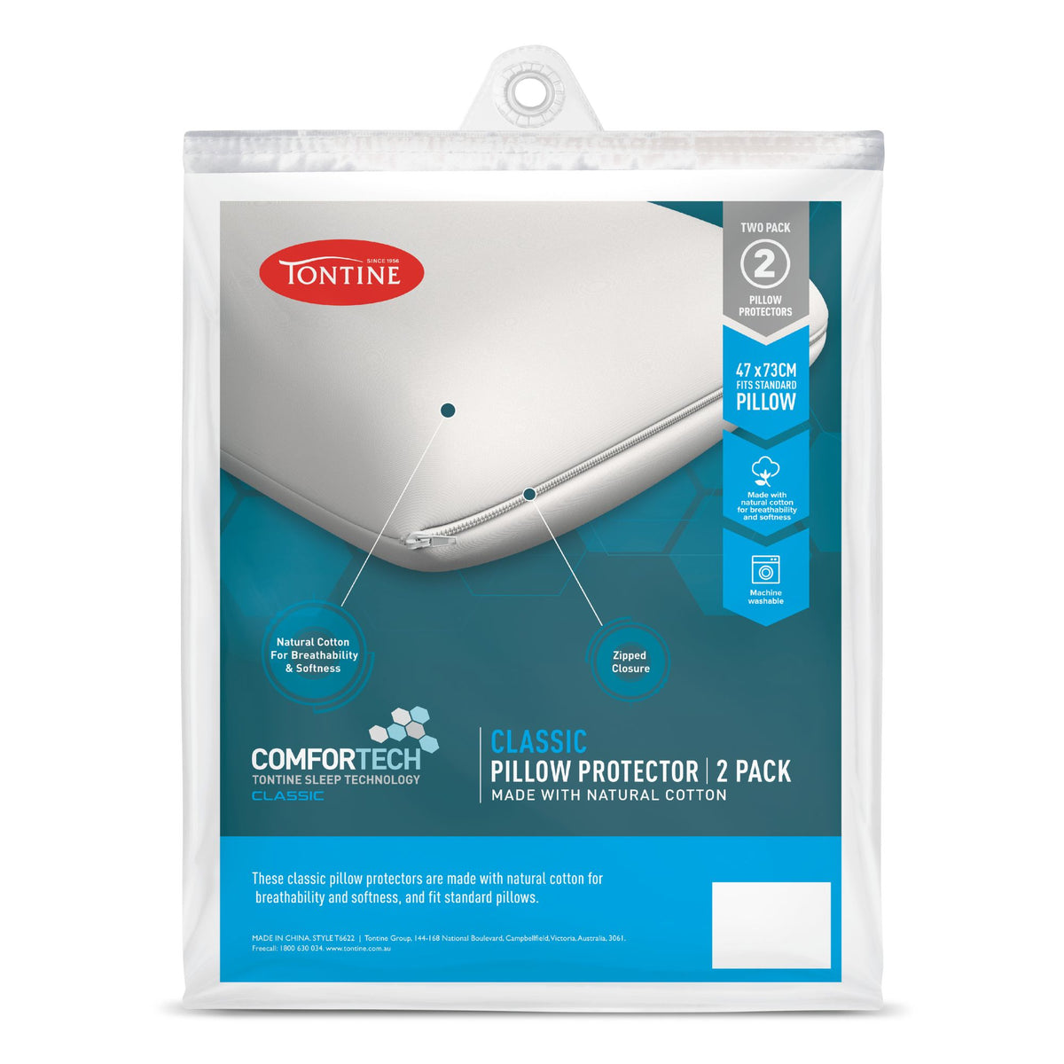 Comfortech Cotton Classic Pillow Protector - 2 Pack