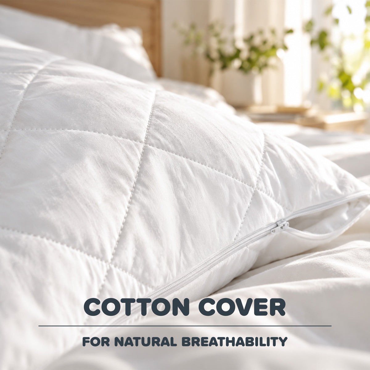 Comfortech Cotton Quilted Pillow Protector - 2 Pack