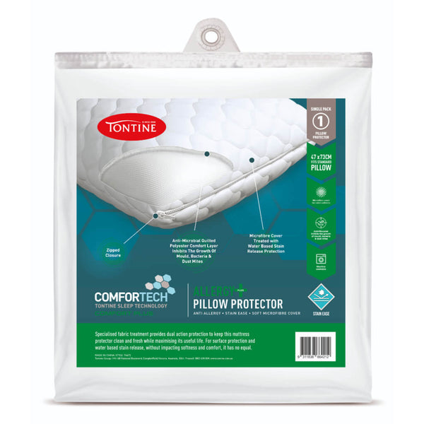 Comfortech Allergy Plus Stain Ease Pillow Protector - Tontine