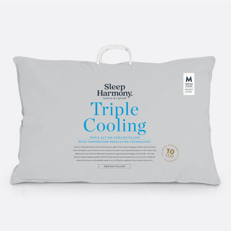 Sleep Harmony Triple Cooling Memory Foam Pillow Tontine