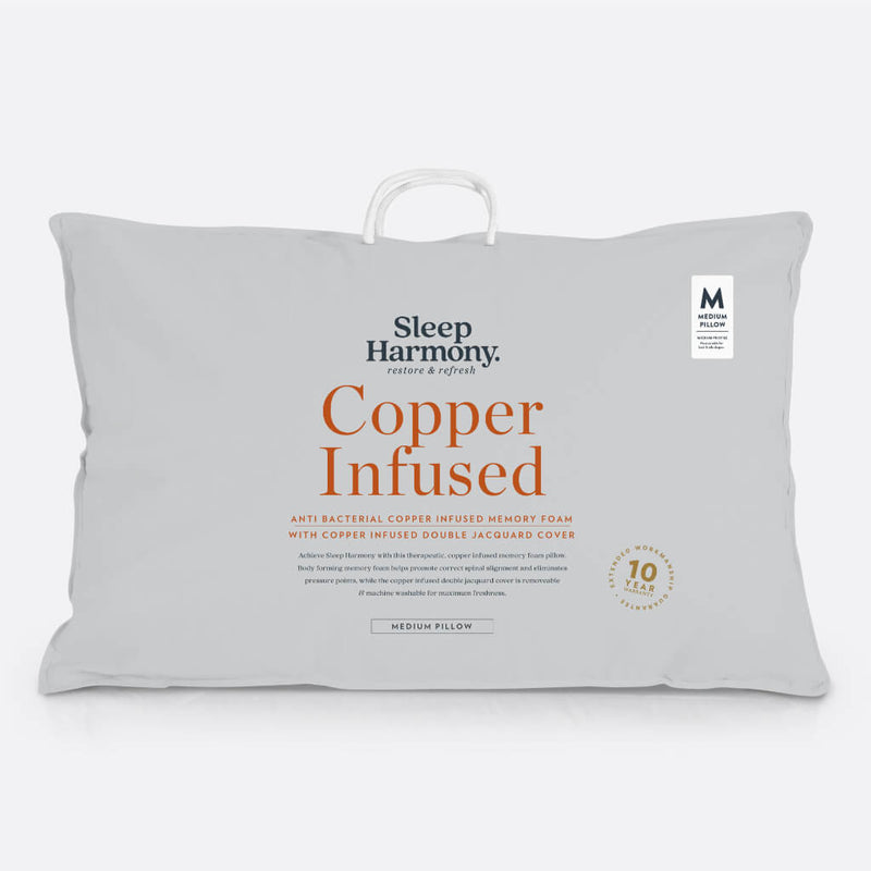 Sleep Harmony Copper Infused Memory Foam Pillow Tontine