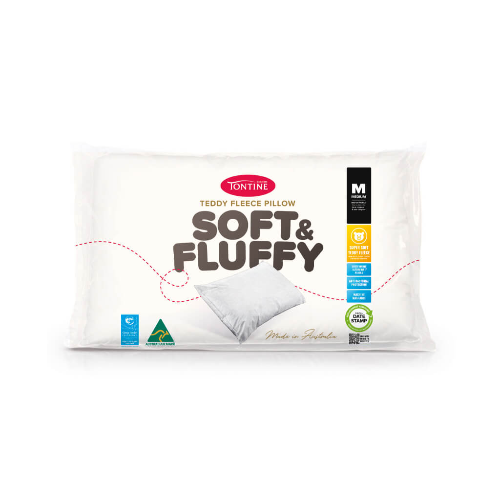 Soft &amp; Fluffy Teddy Fleece Medium Pillow