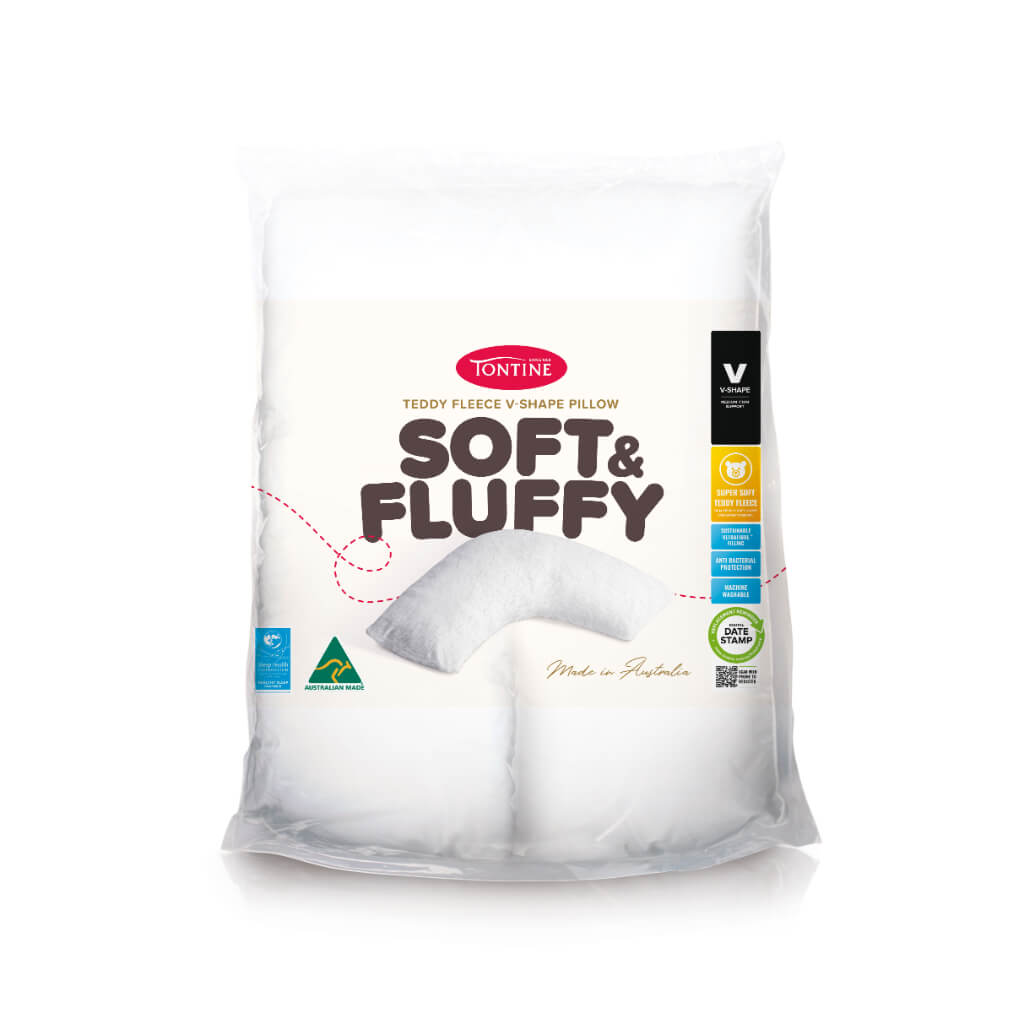 Soft &amp; Fluffy Teddy Fleece V-Shape Pillow