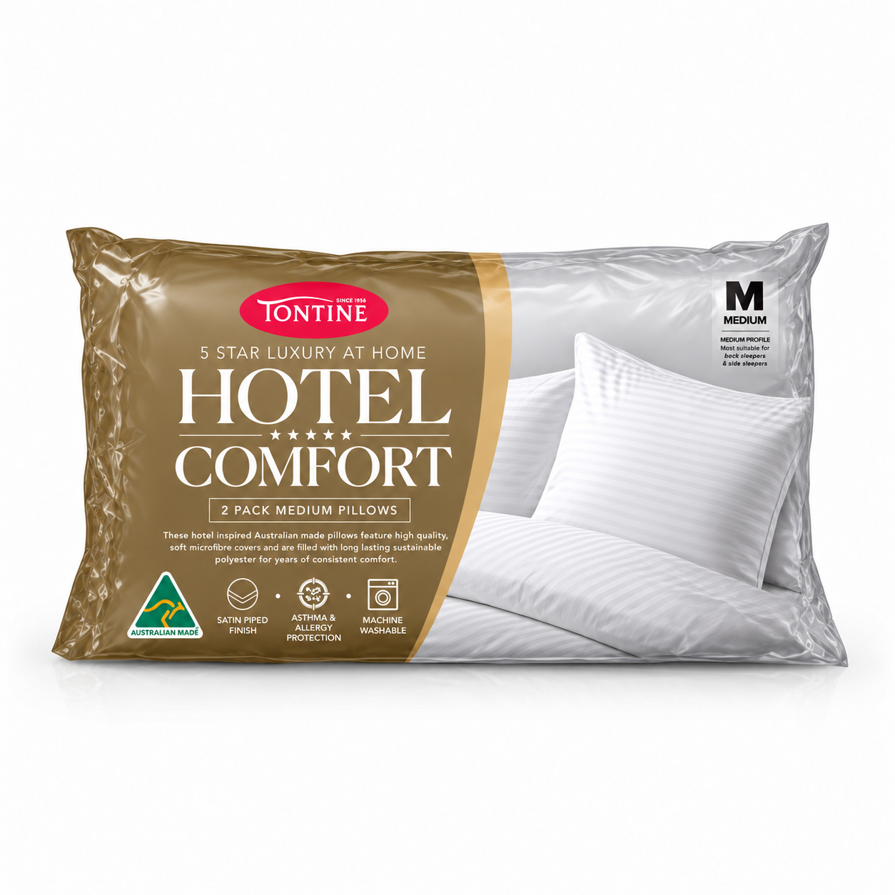 Hotel Comfort  Pillows 2 Pack - Medium