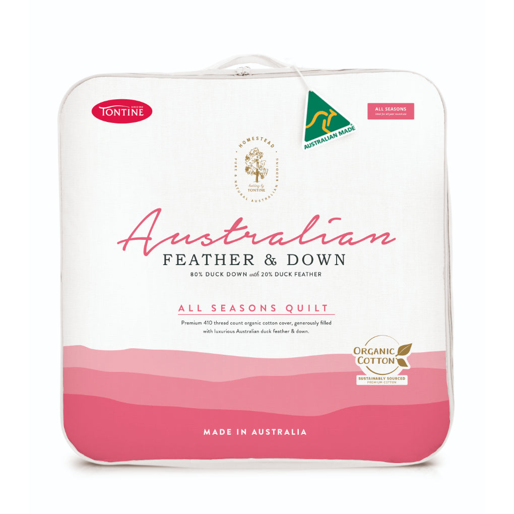 Homestead 80/20 Australian Feather & Down Quilt - All Seasons
