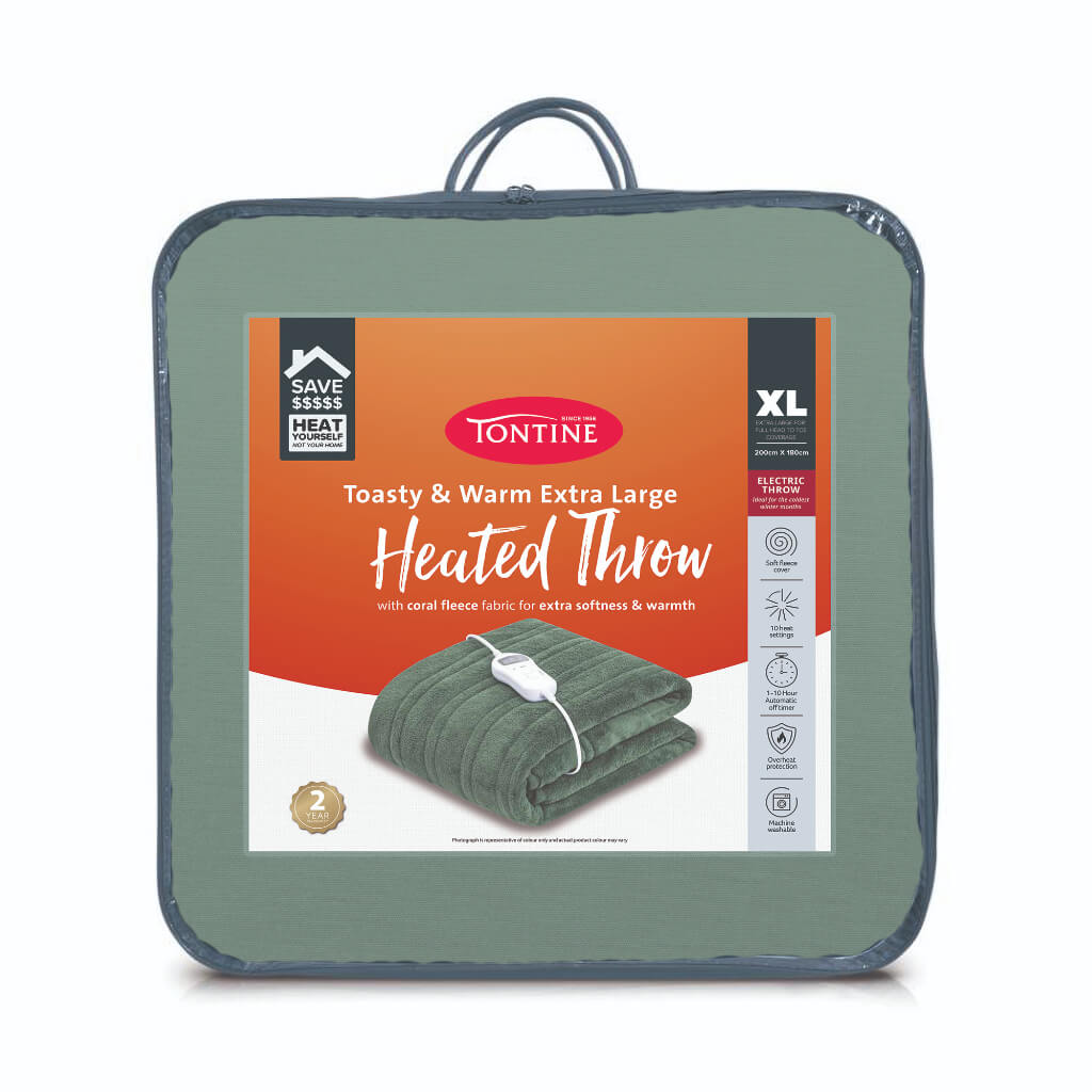Extra Large Coral Fleece Heated Throw
