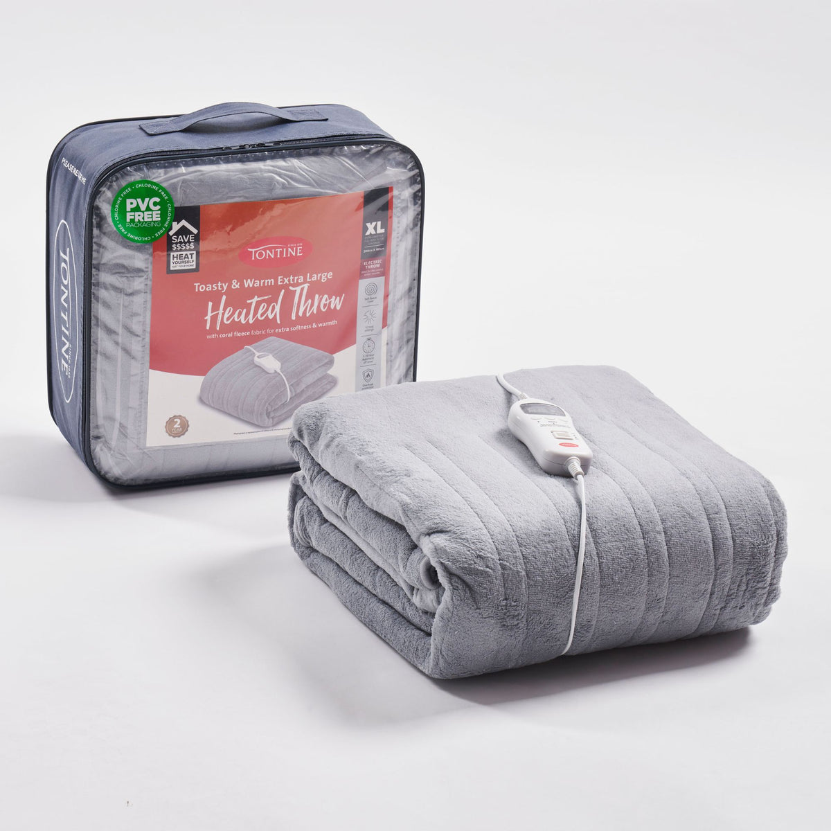 Extra Large Coral Fleece Heated Throw