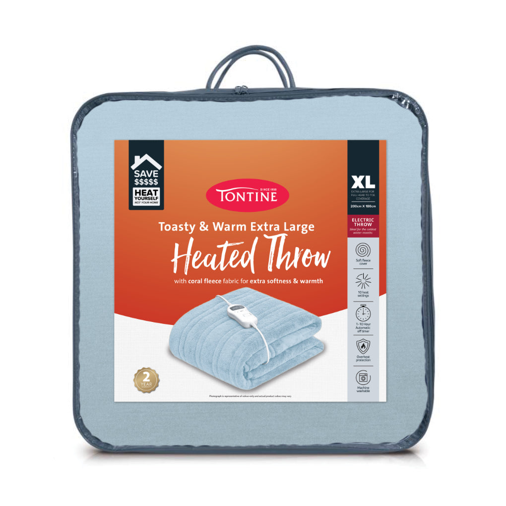 Extra Large Coral Fleece Heated Throw