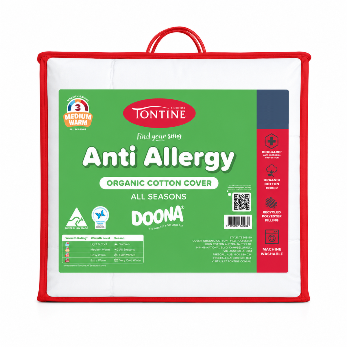 Organic Cotton Anti Allergy Quilt - All Seasons