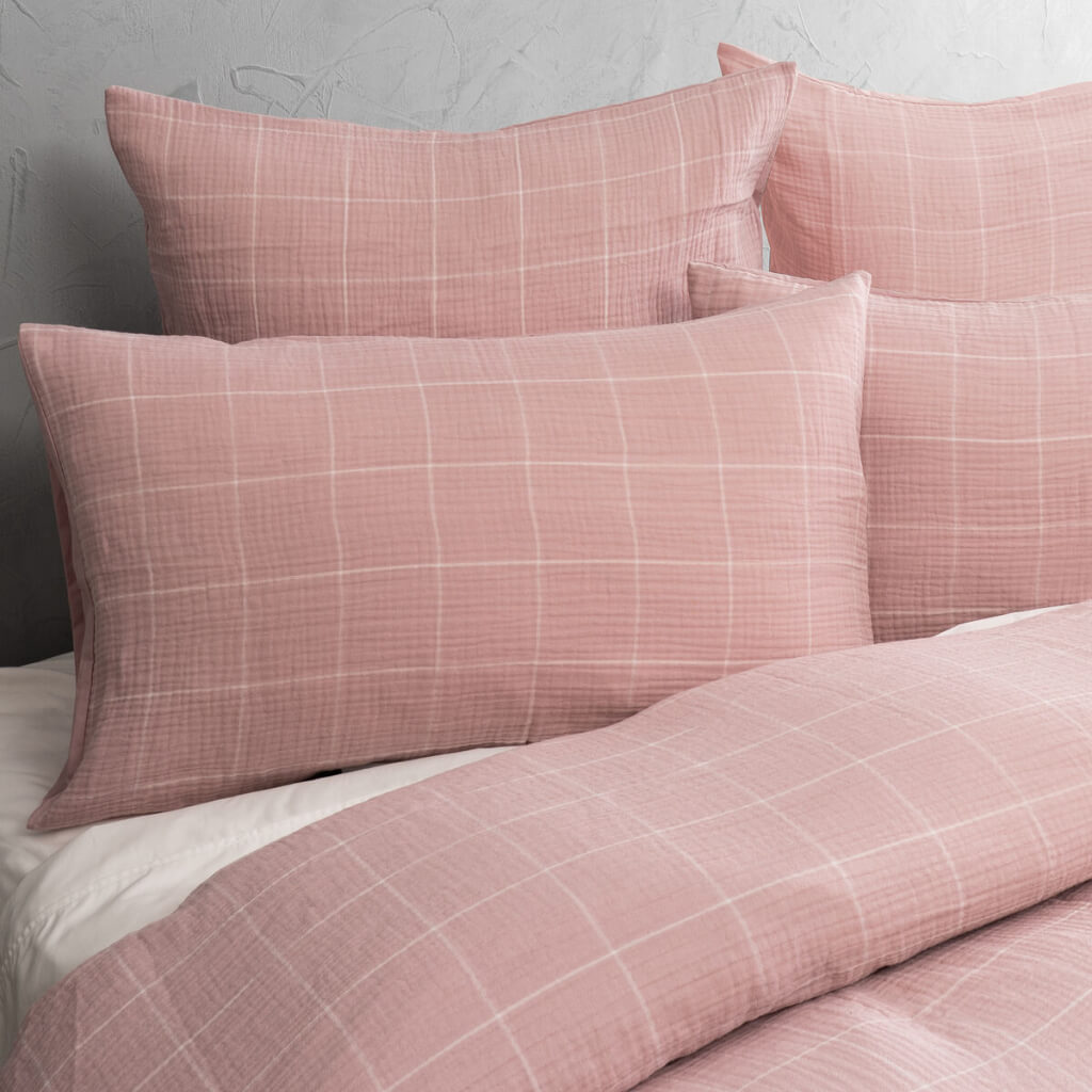 Gauze Grid Quilt Cover Set - Queen Bed