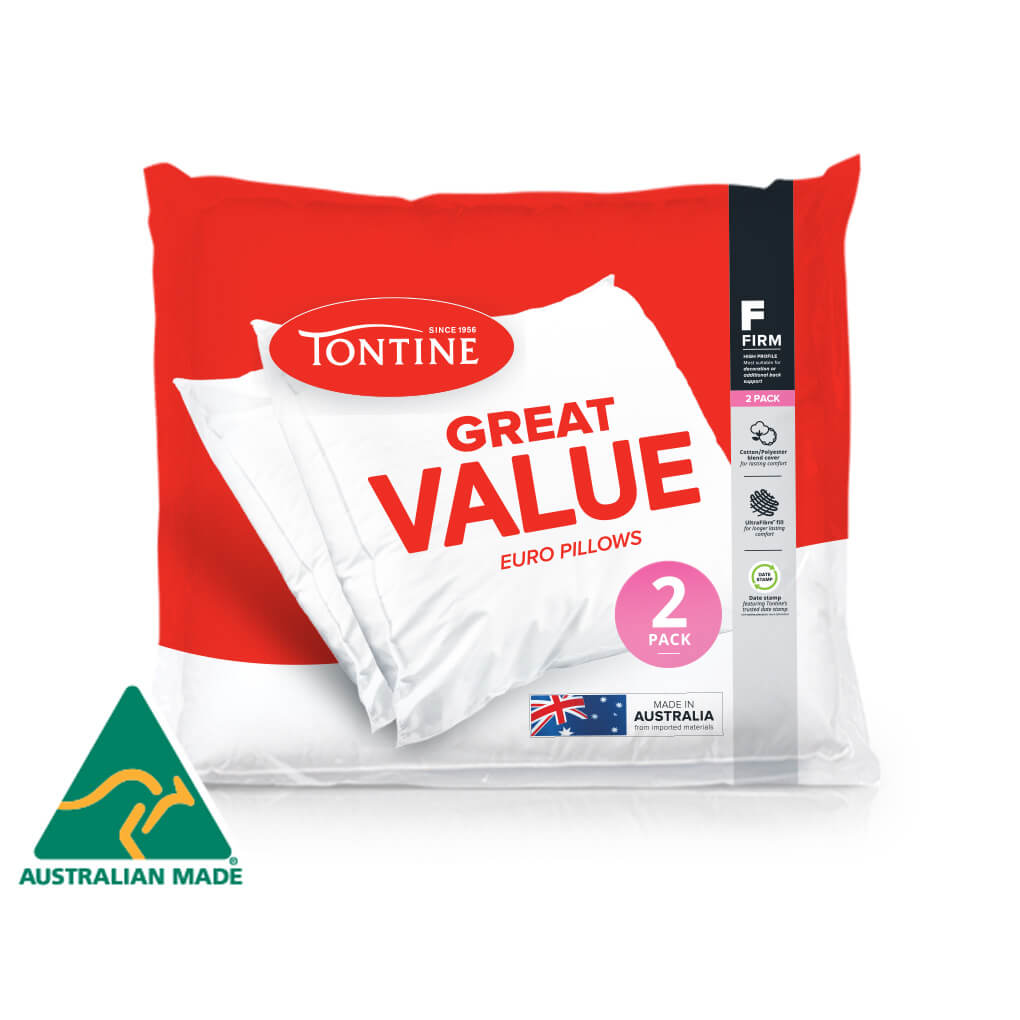 Great Value Euro Pillow 2 Pack Tontine