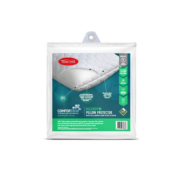Comfortech Allergy Plus Anti Stain Pillow Protector Tontine