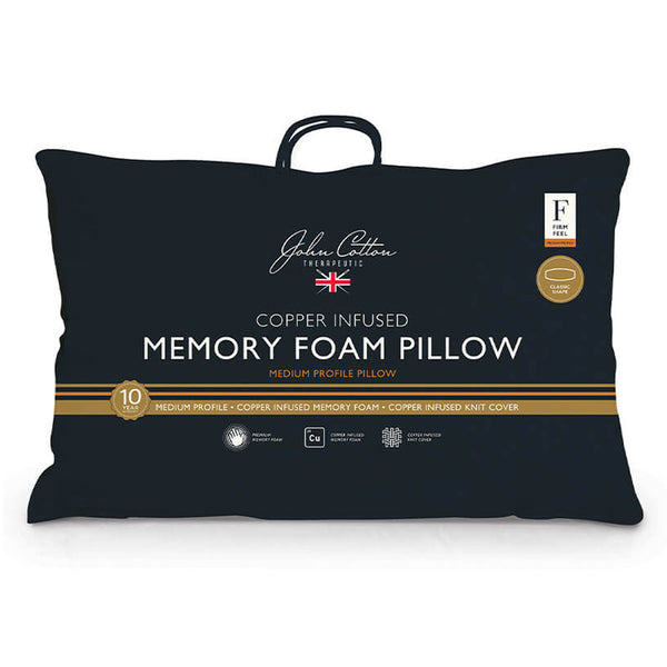 John Cotton Copper Infused Memory Foam Pillow Tontine