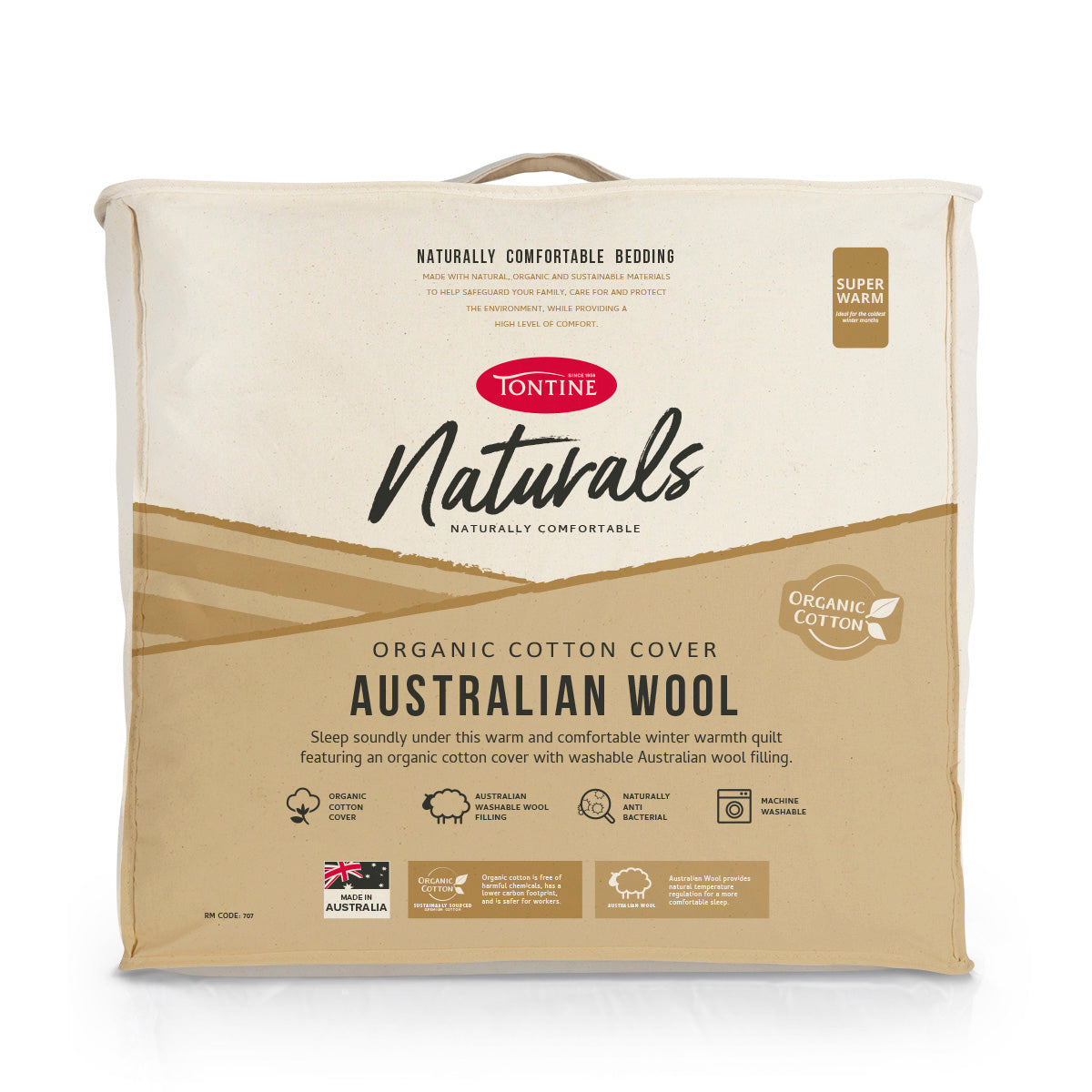 Tontine Naturals Australian Wool Super Warm Quilt - Single